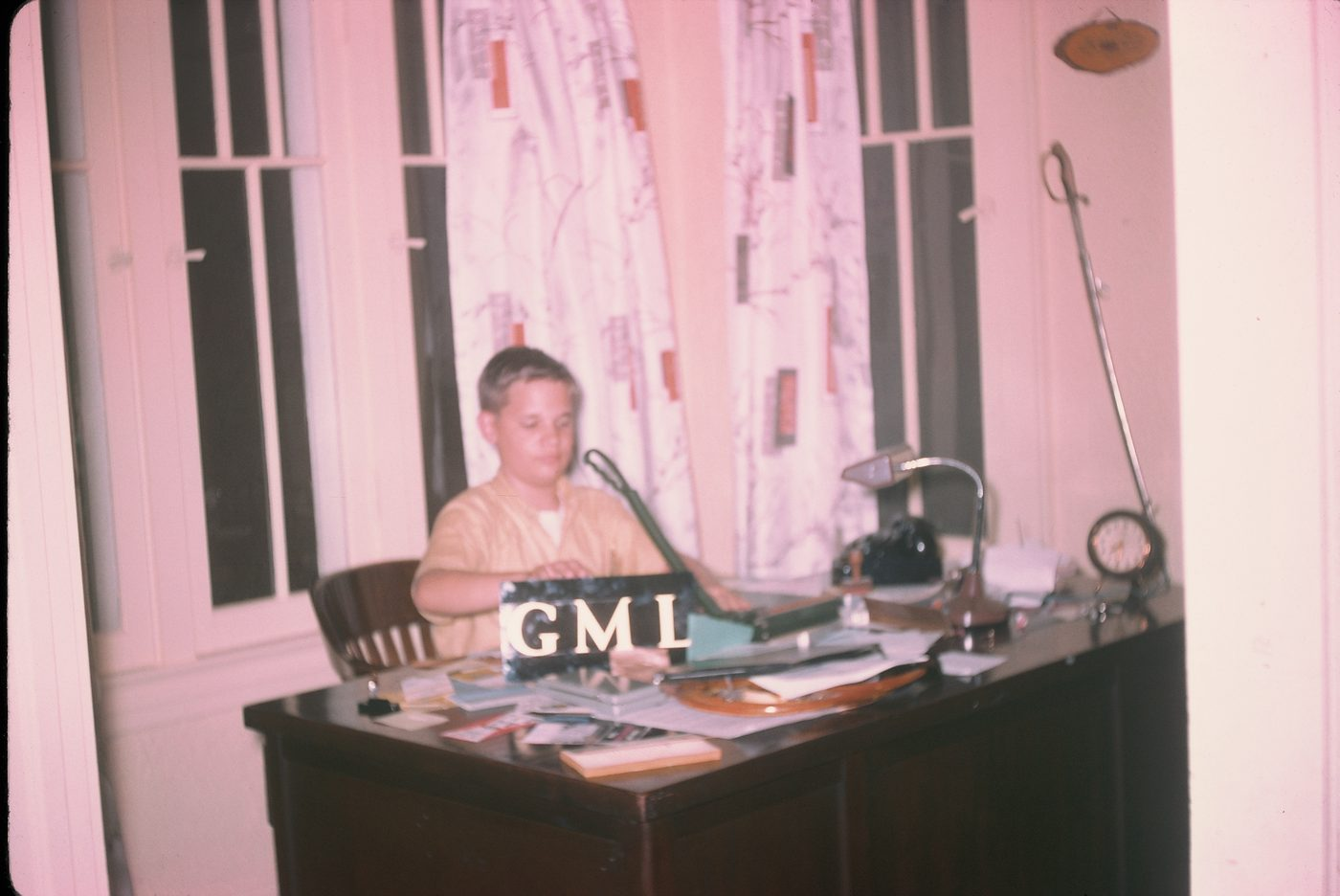 Stephen at his first desk, age 12