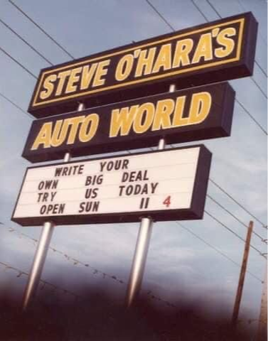 Steve O'Hara's Auto World sign