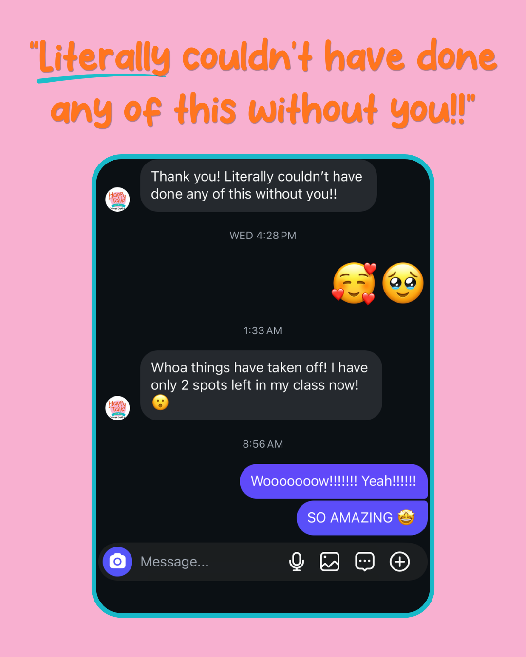 Happy Talk instructor testimonial 5