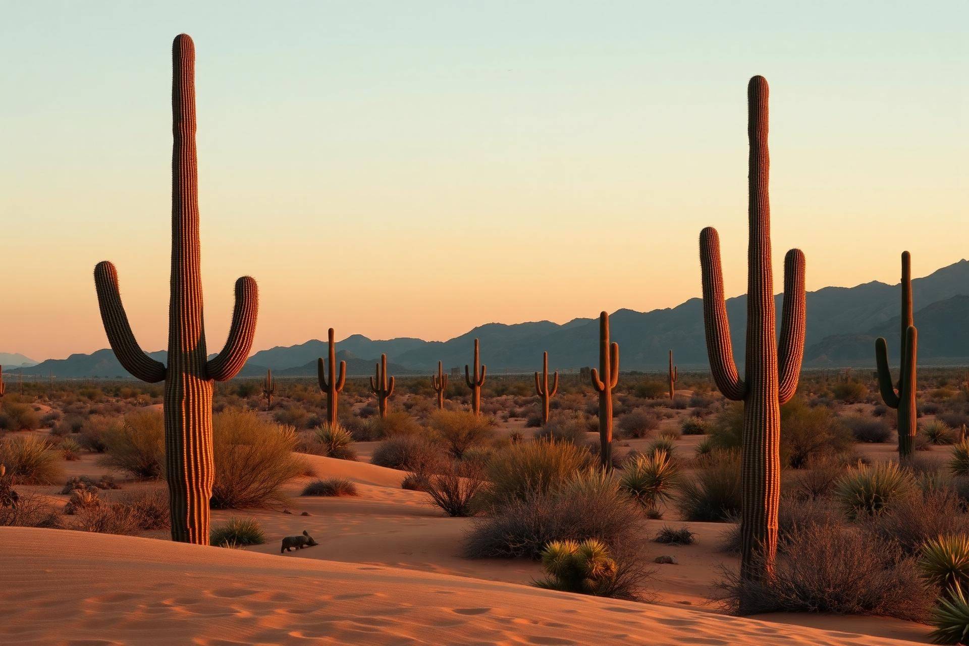 Desert landscape at golden hour