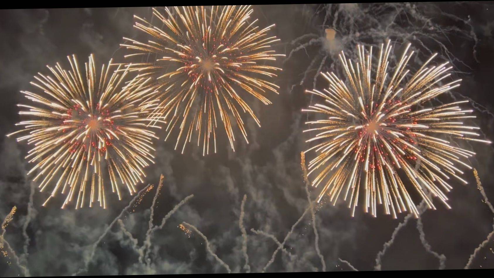 Large fireworks in the sky