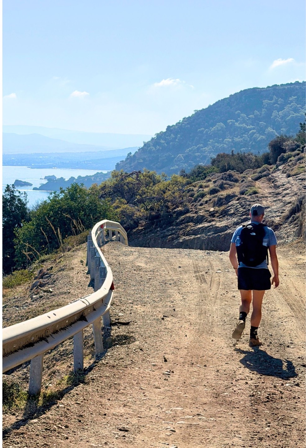 Andy hiking high in the hills of Cyprus, enjoying an active lifestyle supported by strength, mobility and balance.