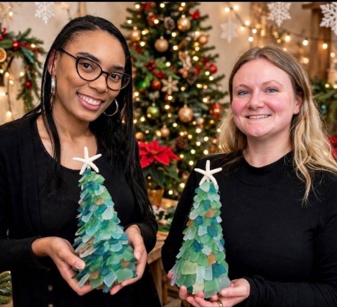 Christmas Sea Glass Tree Craft