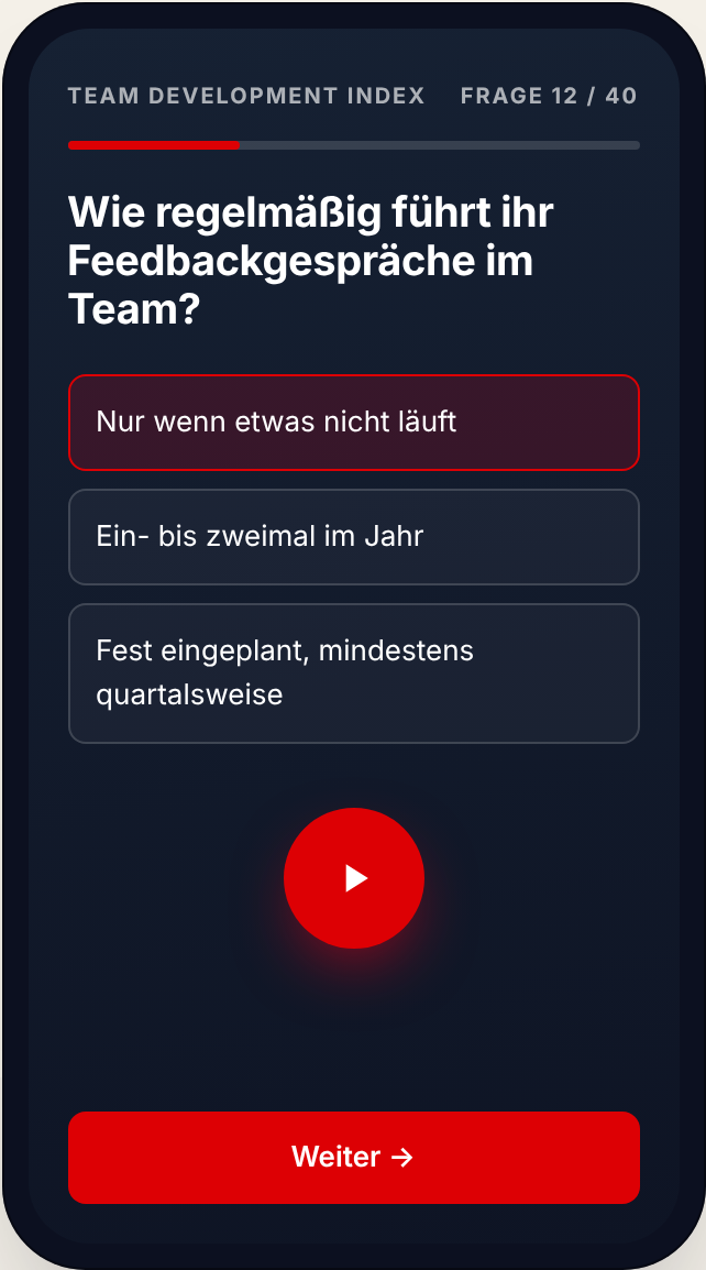 Hospitality Team Development Index auf dem Smartphone