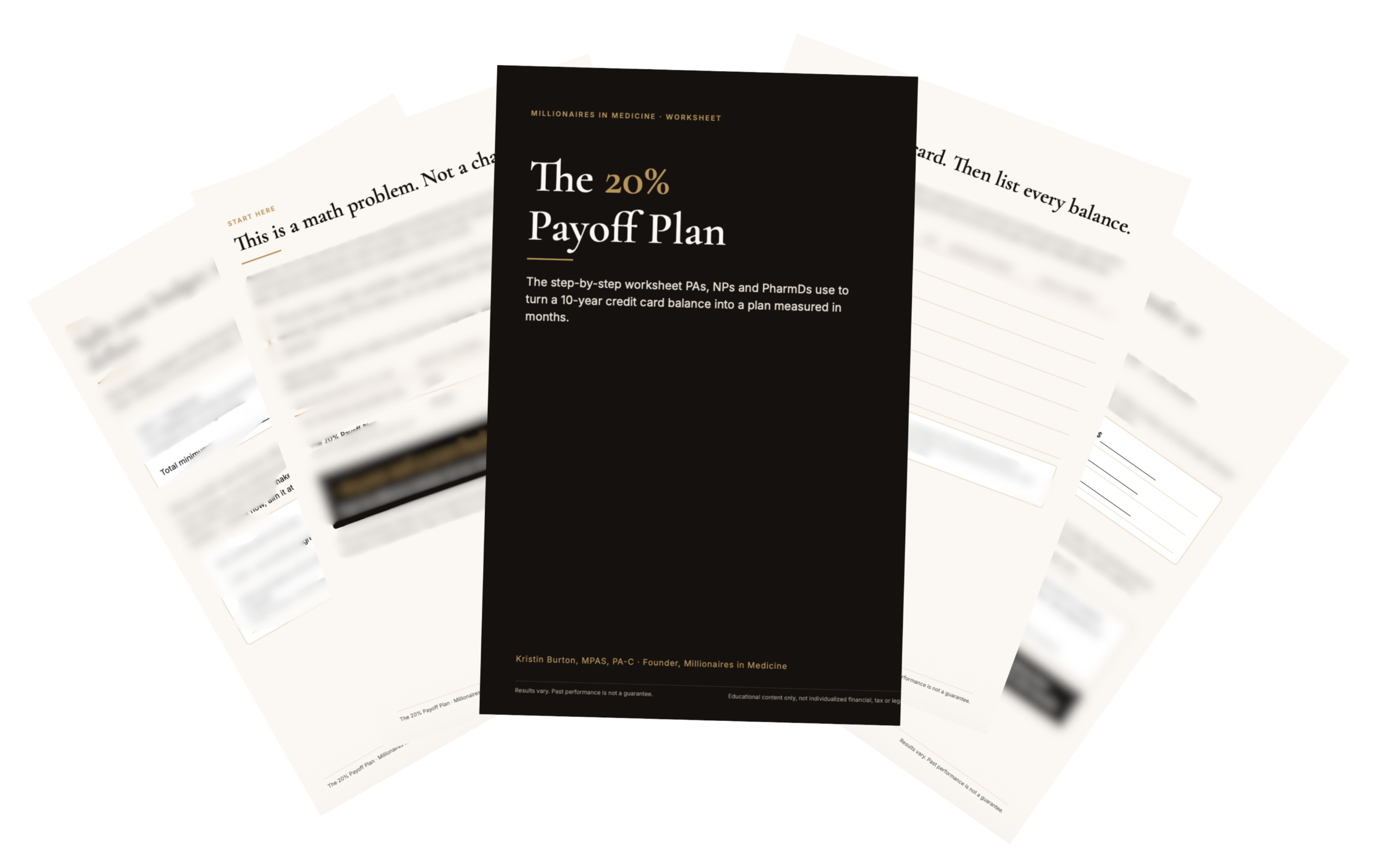 The 20% Payoff Plan worksheet preview