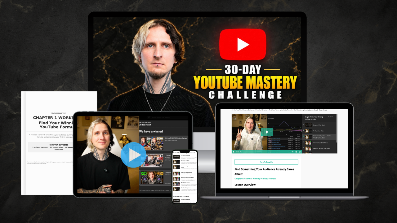 30-Day YouTube Mastery Challenge product mockup