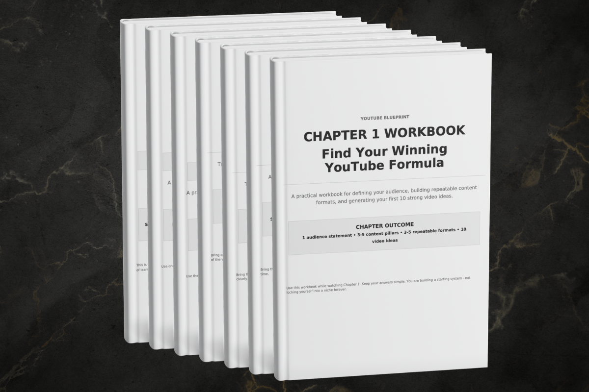 30-Day YouTube Mastery Challenge workbook mockup