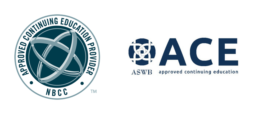 NBCC Approved Continuing Education Provider and ASWB ACE Approved Continuing Education logos
