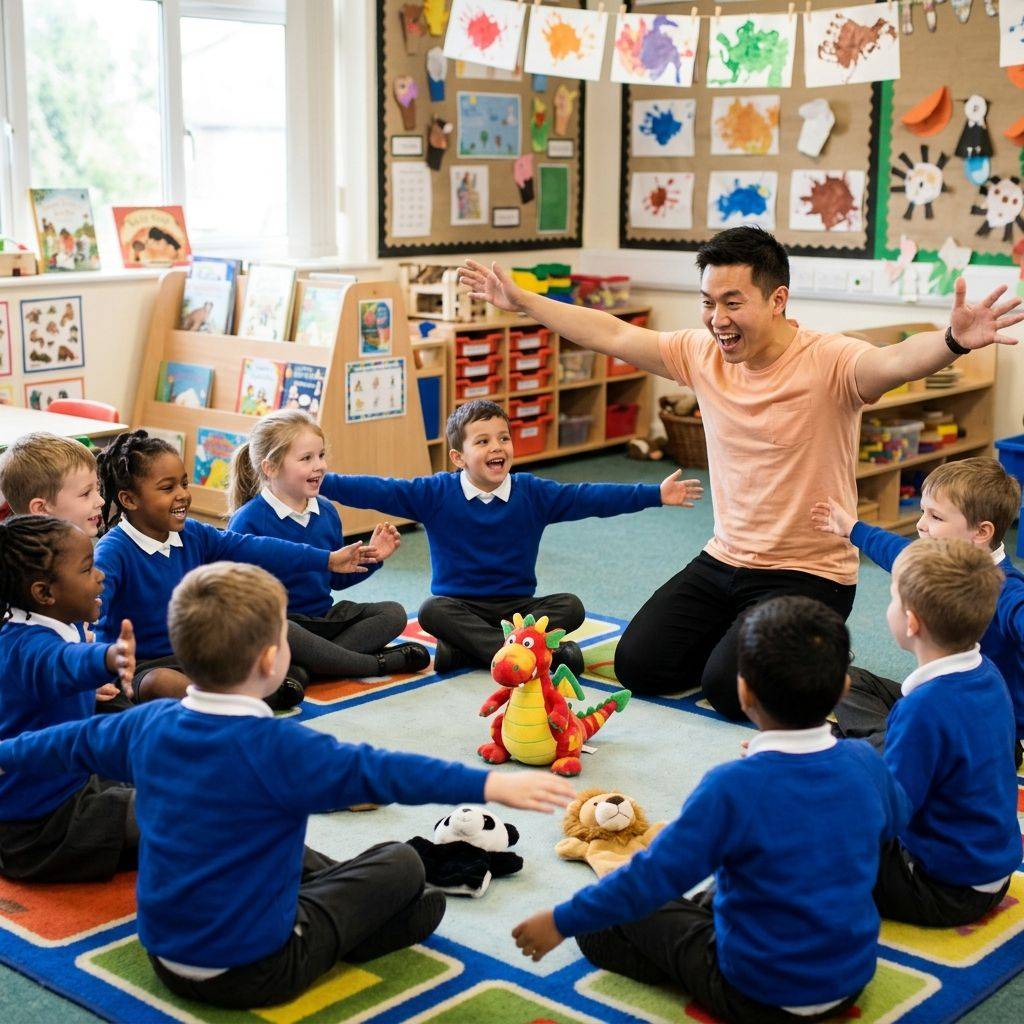 KS1 pupils learning Mandarin through games and stories 