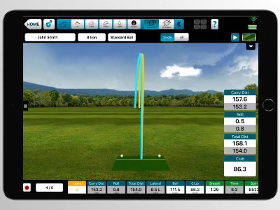 An example of FlightScope ball-flight feedback.