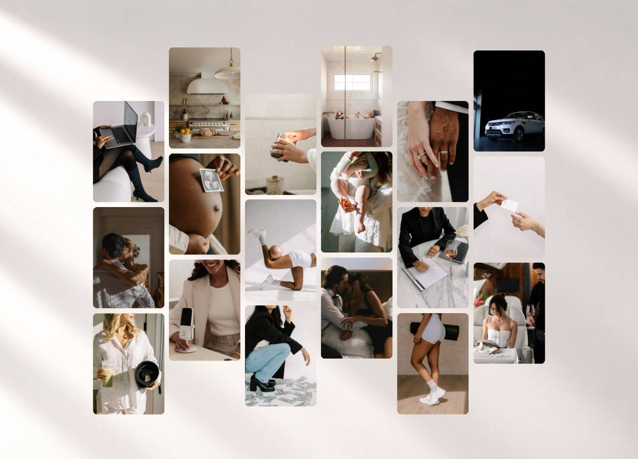Curated Pinterest inspiration board featuring imagery for creating a personalised Vision Board.