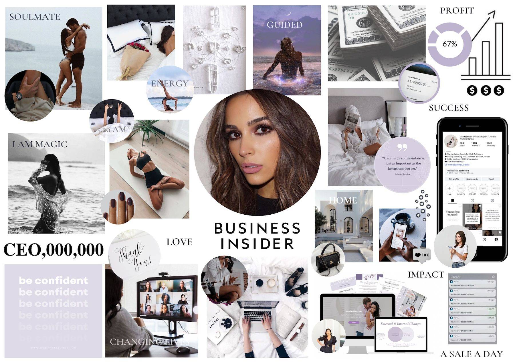 Second Canva Vision Board template showing a personalised collage with carefully curated imagery, visual balance and intentional details.