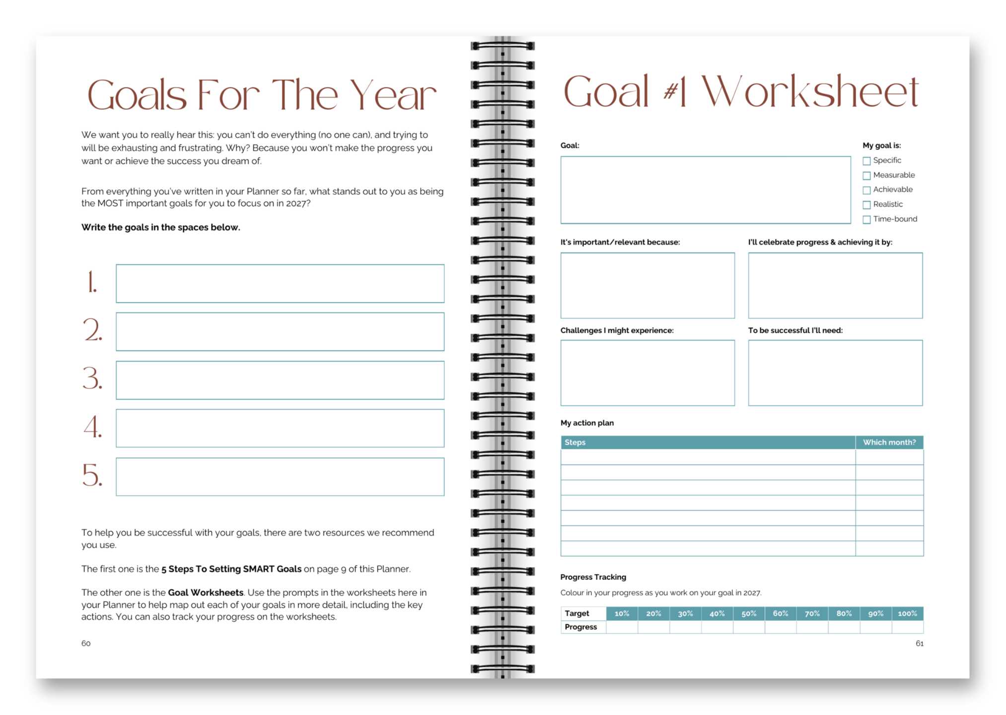 VA Business Planner Goals Mockup