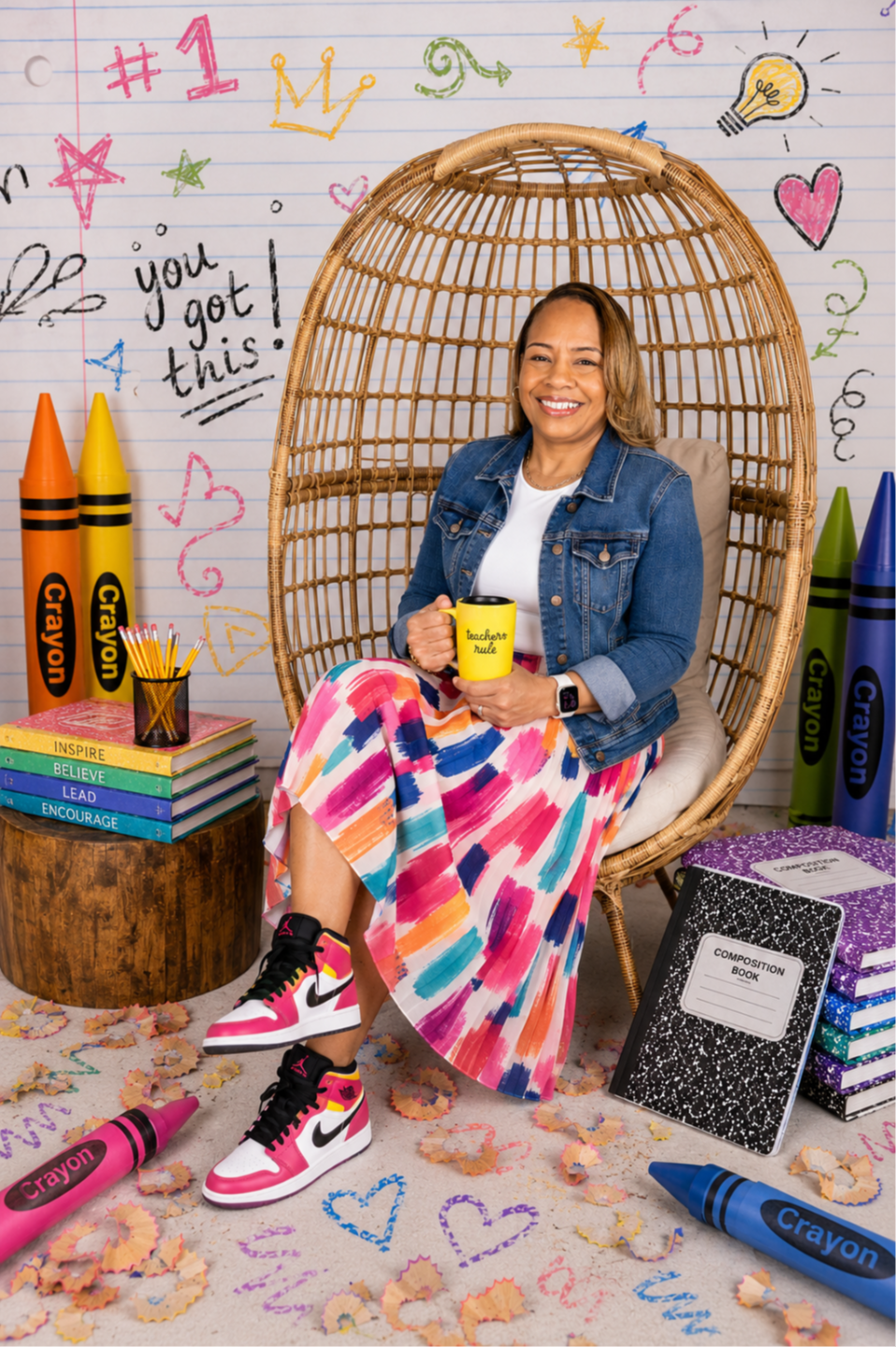Twana, the Math Money Diva, in her classroom