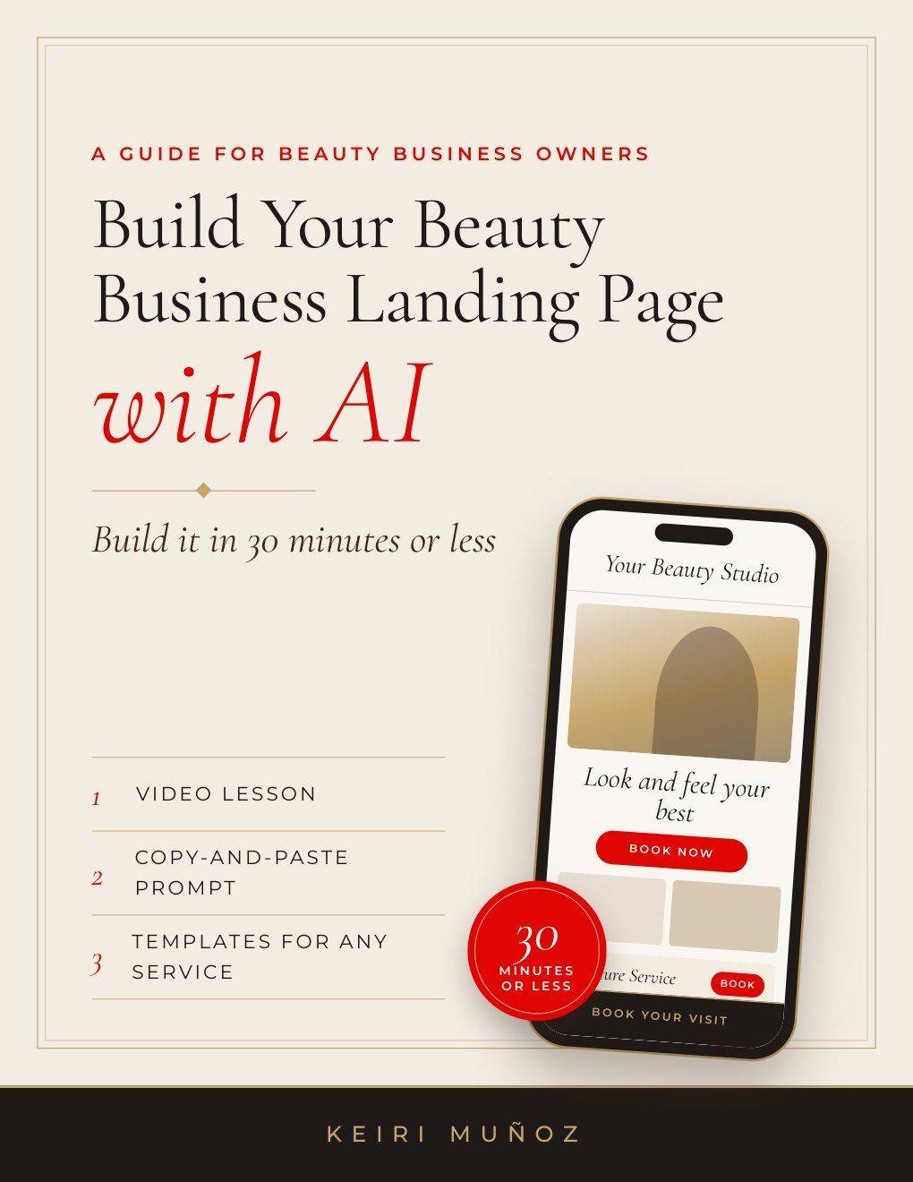 Build Your Beauty Business Landing Page with AI guide