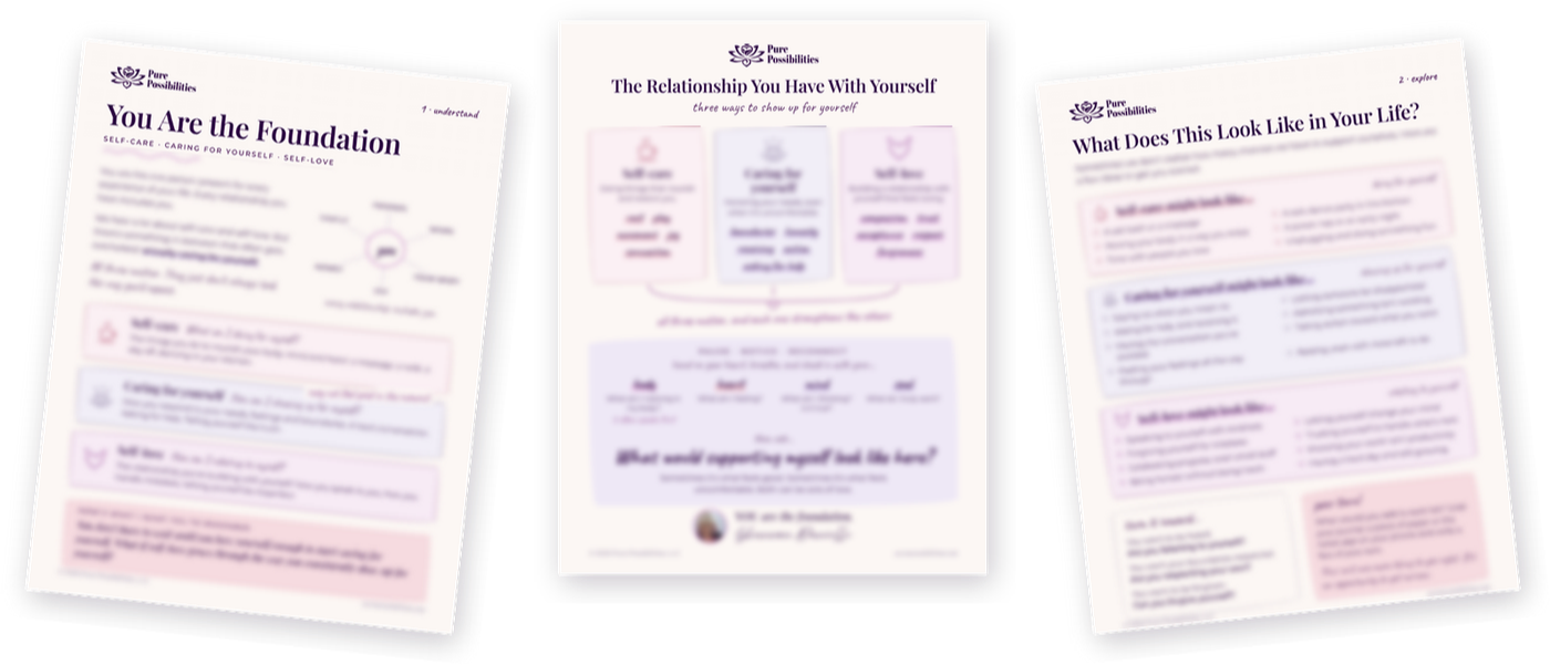The three pages of the You Are the Foundation guide