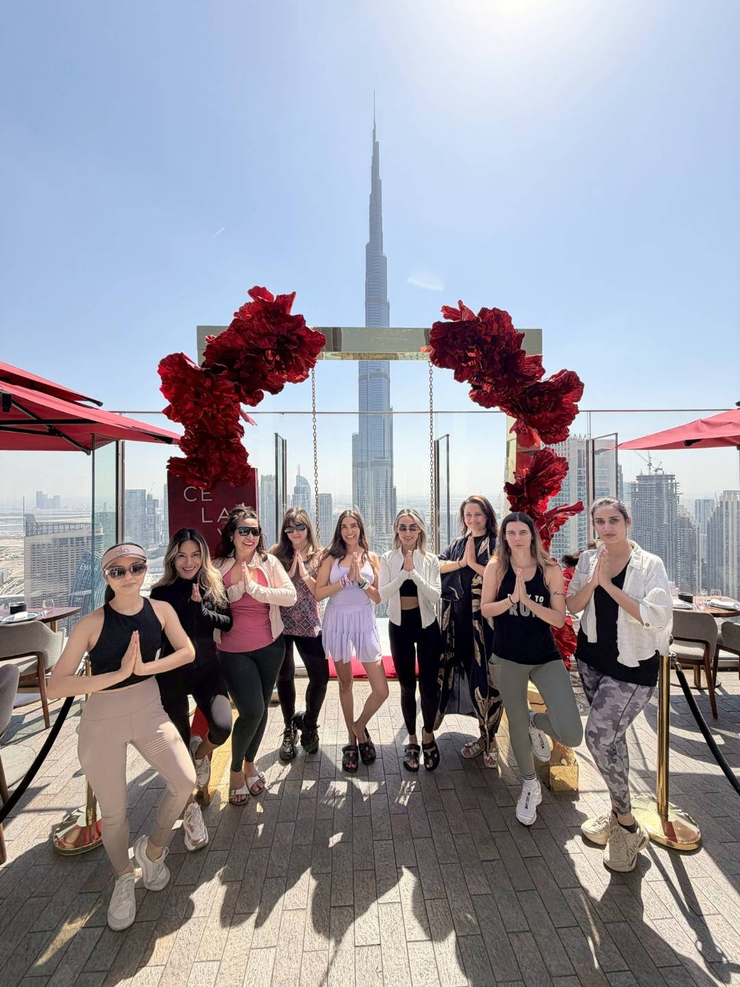 Guests at The Longevity Experience on a Dubai rooftop