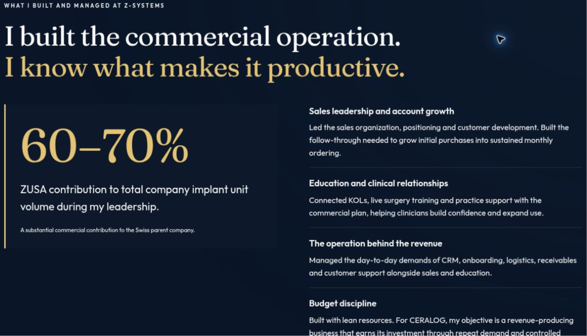 Actual page 4 screenshot: Commercial leadership. Cropped view from the original CERALOG playbook.