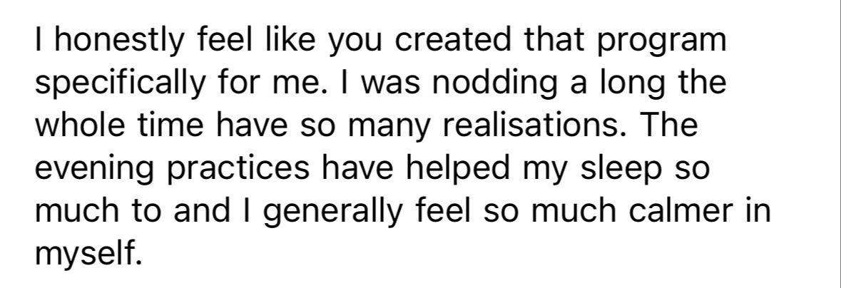 Client review about feeling wonderful