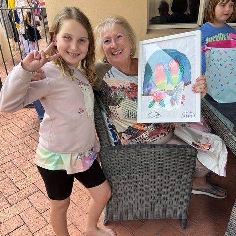 A framed Art With Georgie artwork ready to give as a gift