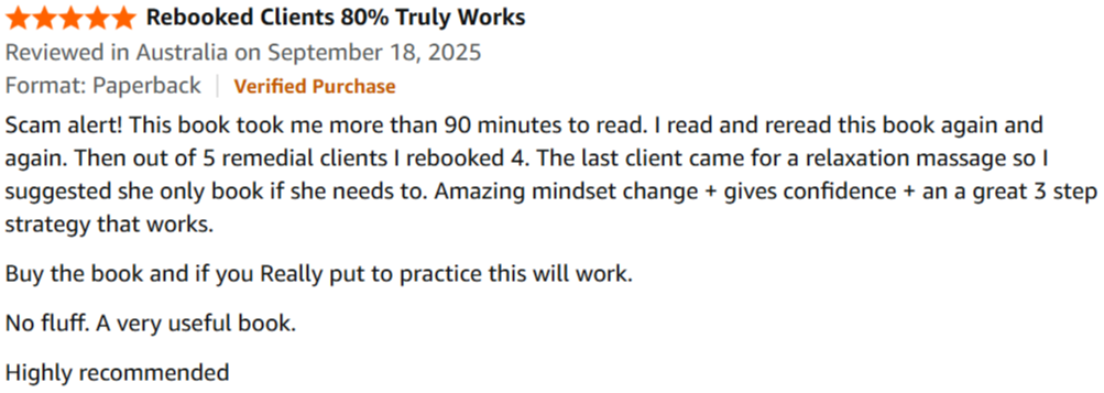 Clinician testimonial screenshot