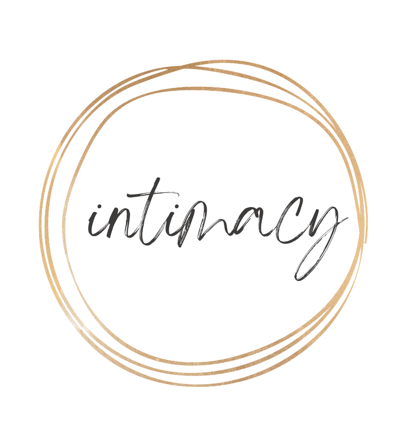gold scripted intimacy inside a gold circle