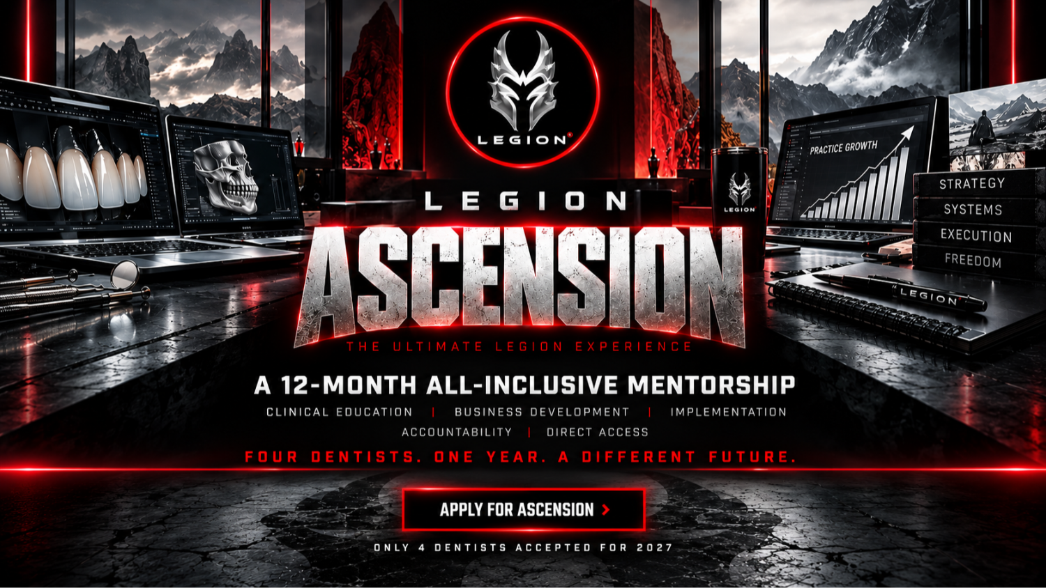 LEGION Ascension 2027: 4 dentists, 12 months, everything included