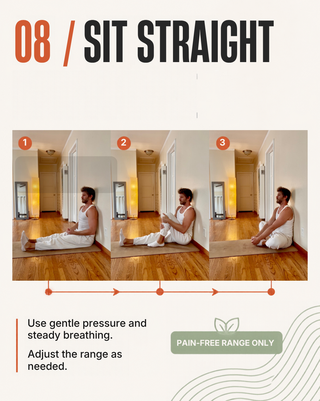 Seated lower back progression movement from the Lower Back Reset