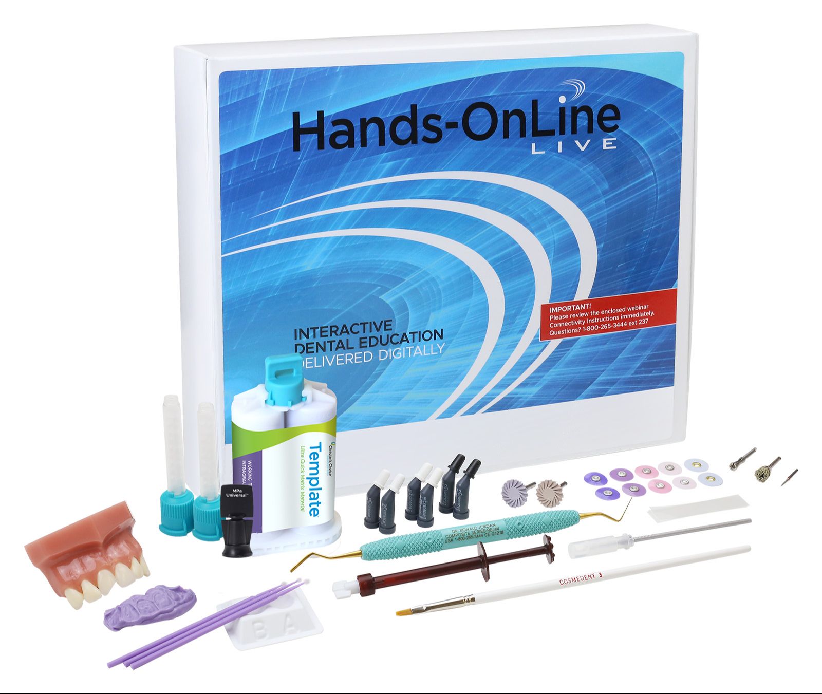 Hands-On technique kit for Mastering the Class IV Restoration Hands-OnLine LIVE course with Dr. Margeas. Included in tuition.