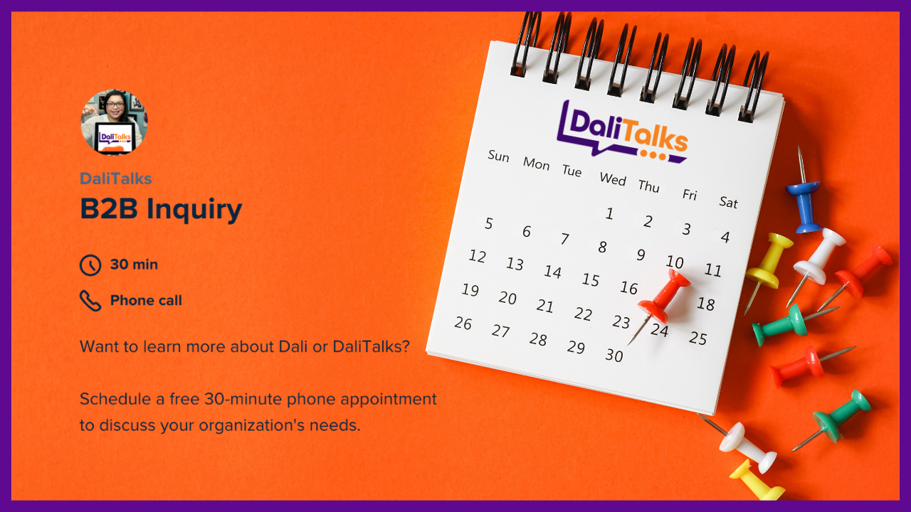 Book a call with DaliTalks to discuss how to improve a powerful bullying prevention program.