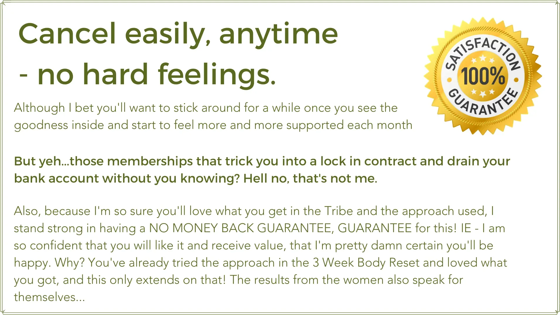 Health with Bec Tribe Guarantee