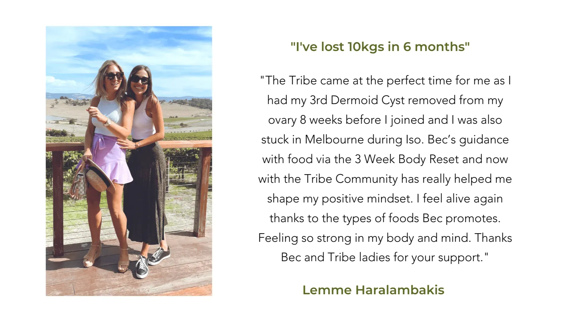 Health with Bec Tribe Member Transformation - Lemme