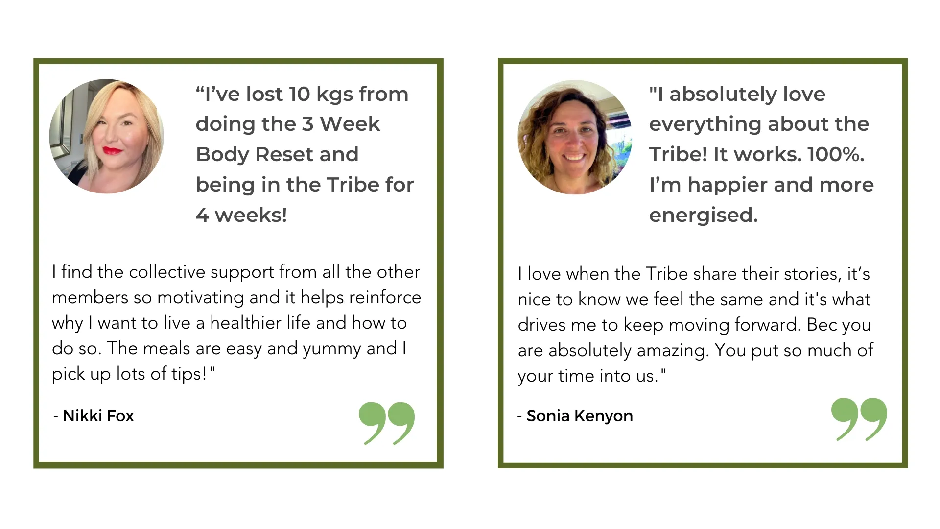 Health with Bec Tribe Testimonials