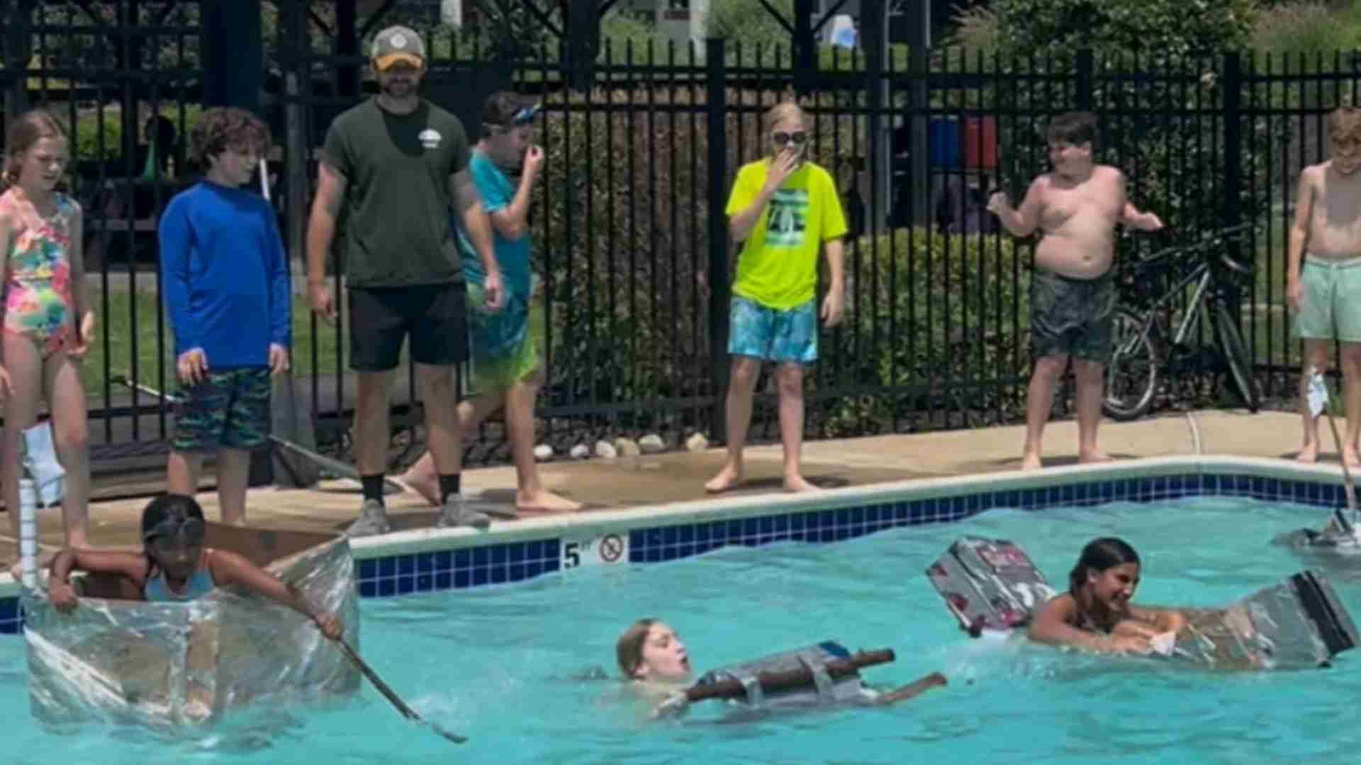 Boat Building Challenge in the Pool