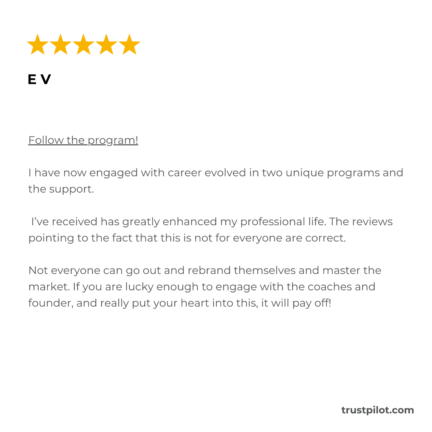 Career Evolved Reviews Trust Pilot