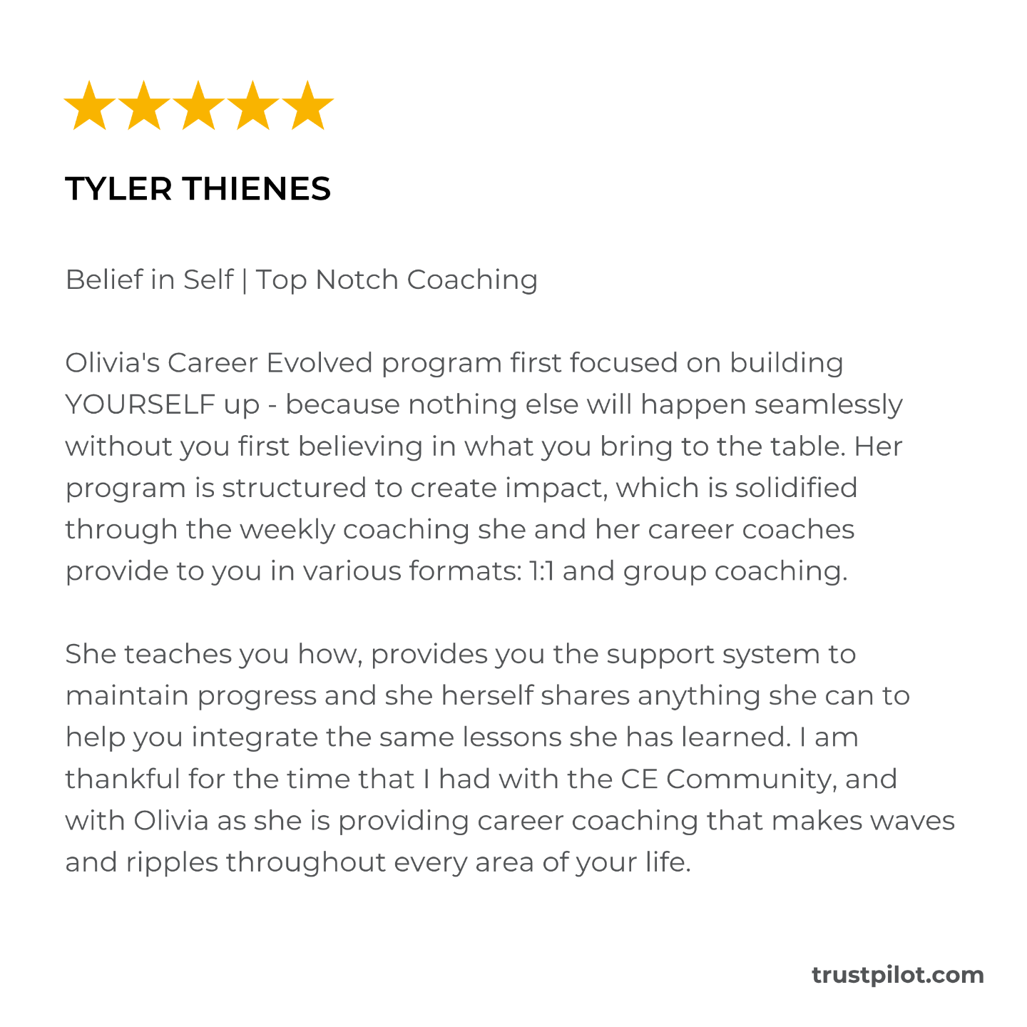 Career Evolved Reviews Trust Pilot