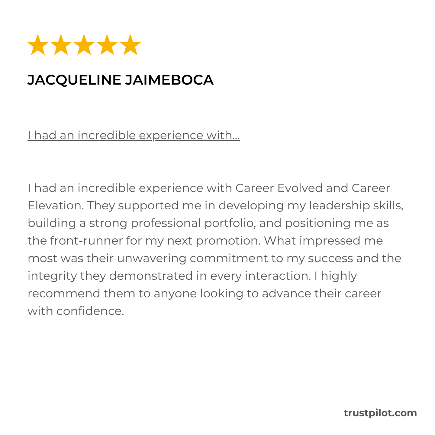 Career Evolved Reviews Trust Pilot