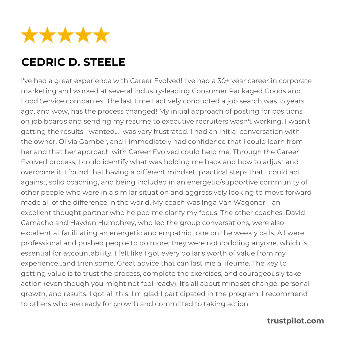 Career Evolved Reviews Trust Pilot