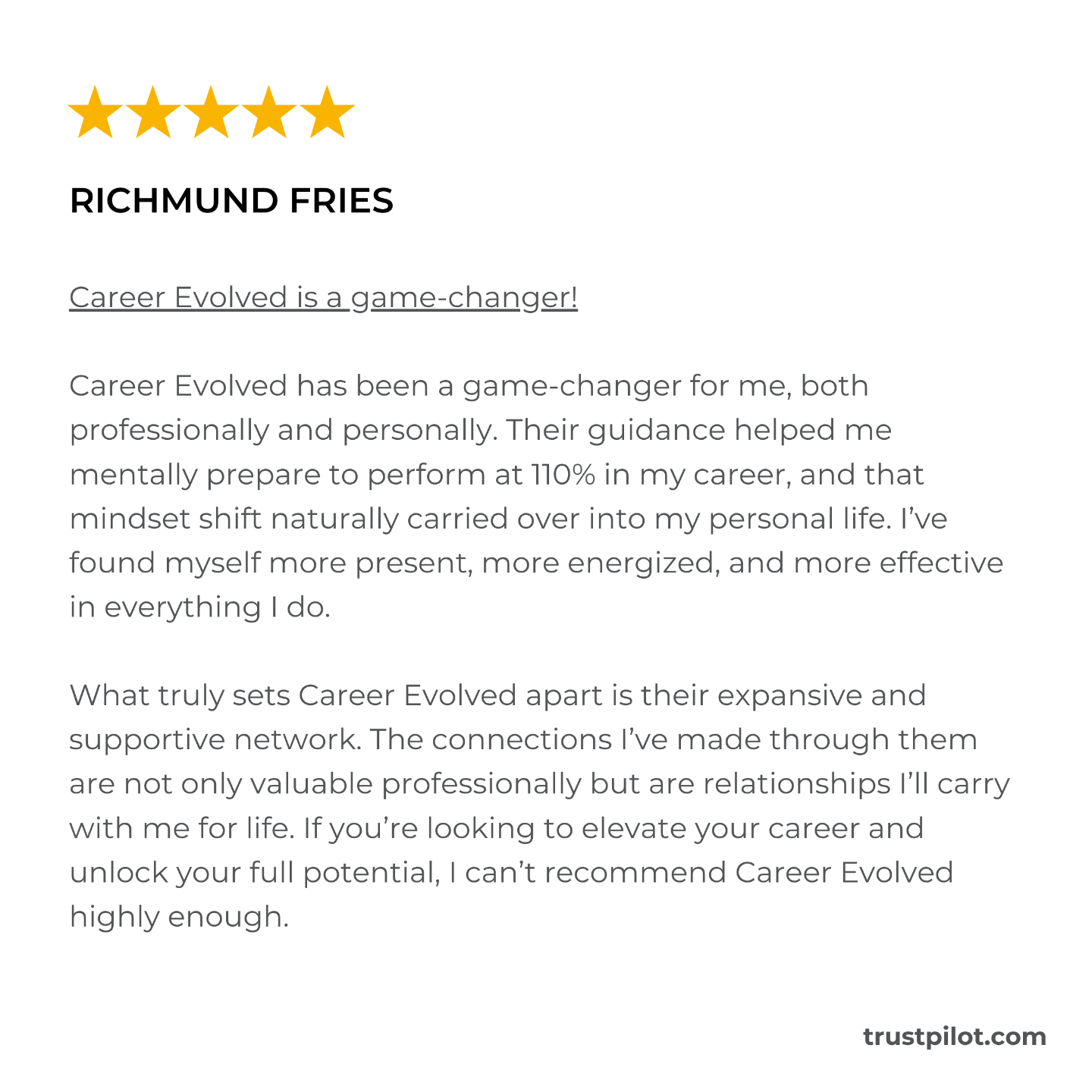 Career Evolved Reviews Trust Pilot