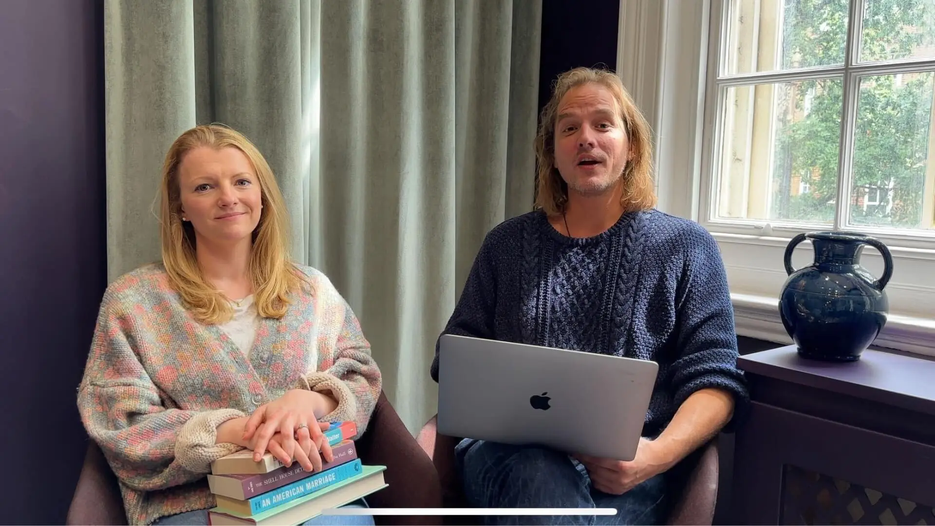 book editor Lizzy and book editor Craig
