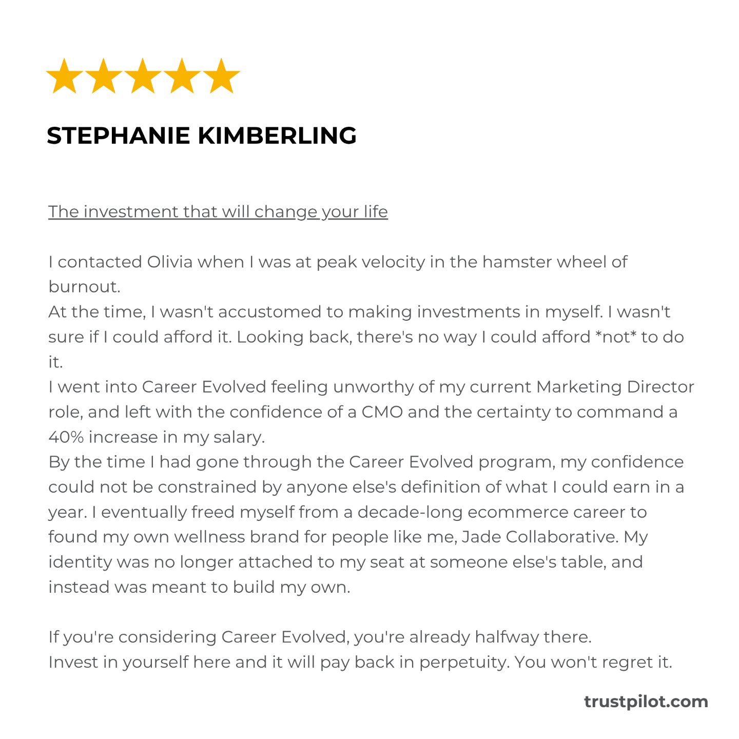 career evolved reviews complaints