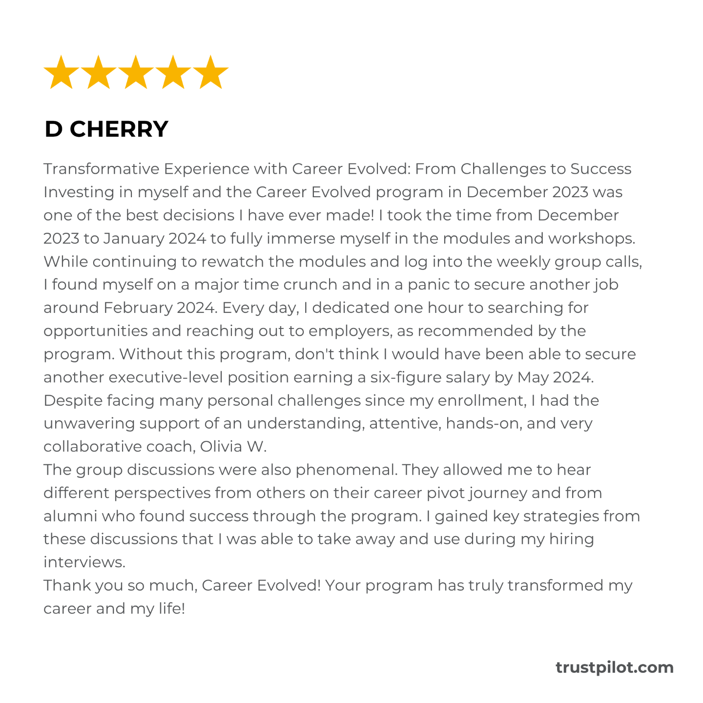 career evolved reviews complaints