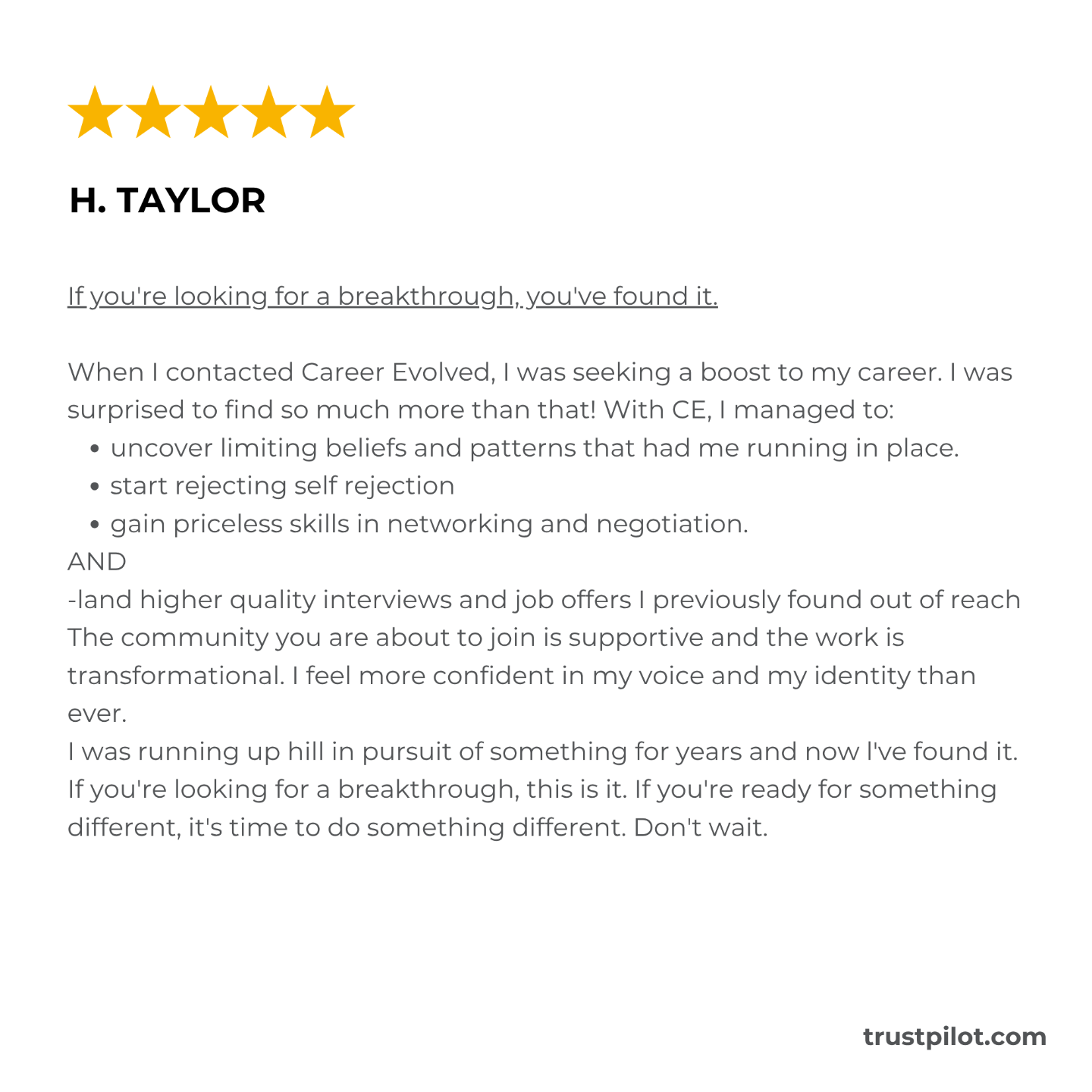 career evolved reviews complaints