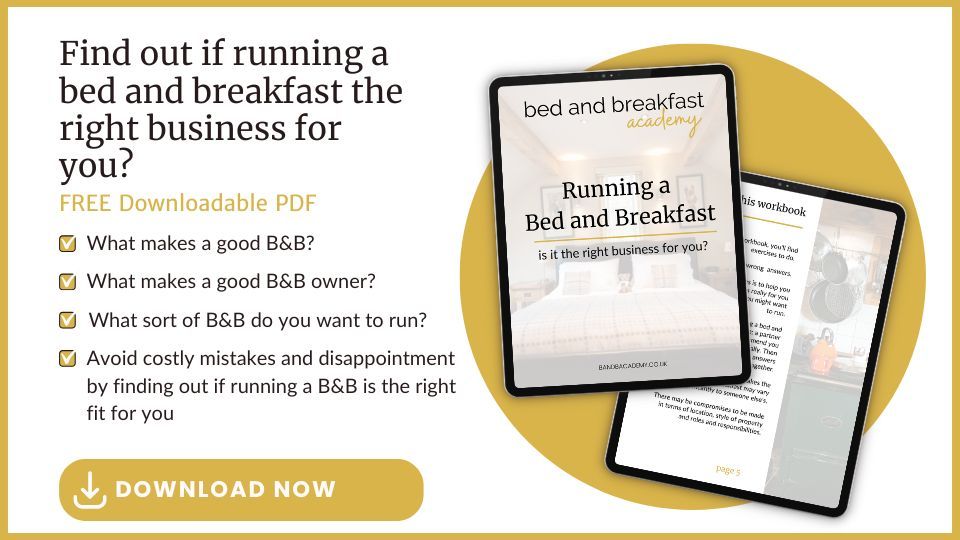 mock up of free is Running a Bed and Breakfast the right business for your guide