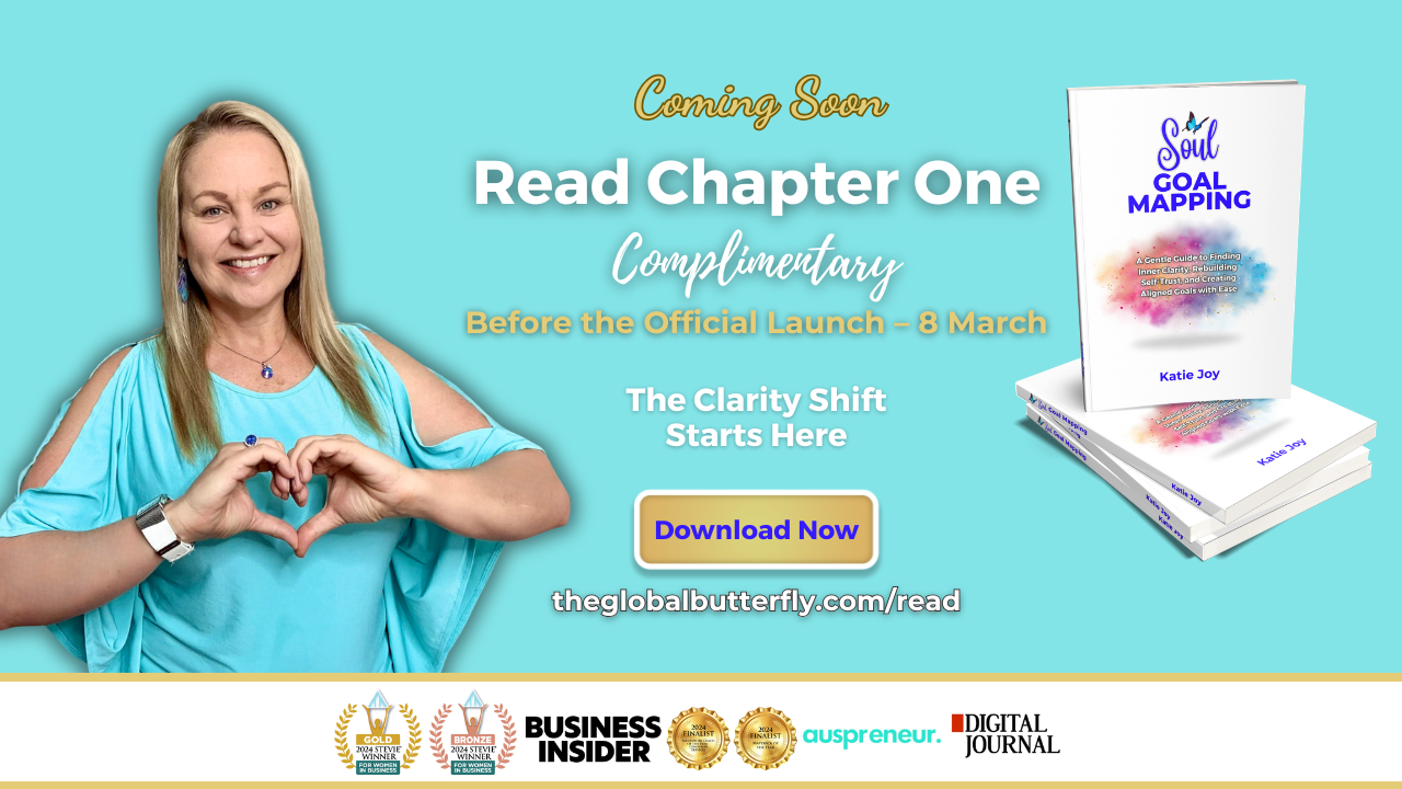 Image of Woman with her hands creating a heart and Read Chapter One Soul Goal Mapping Book | Katie Joy