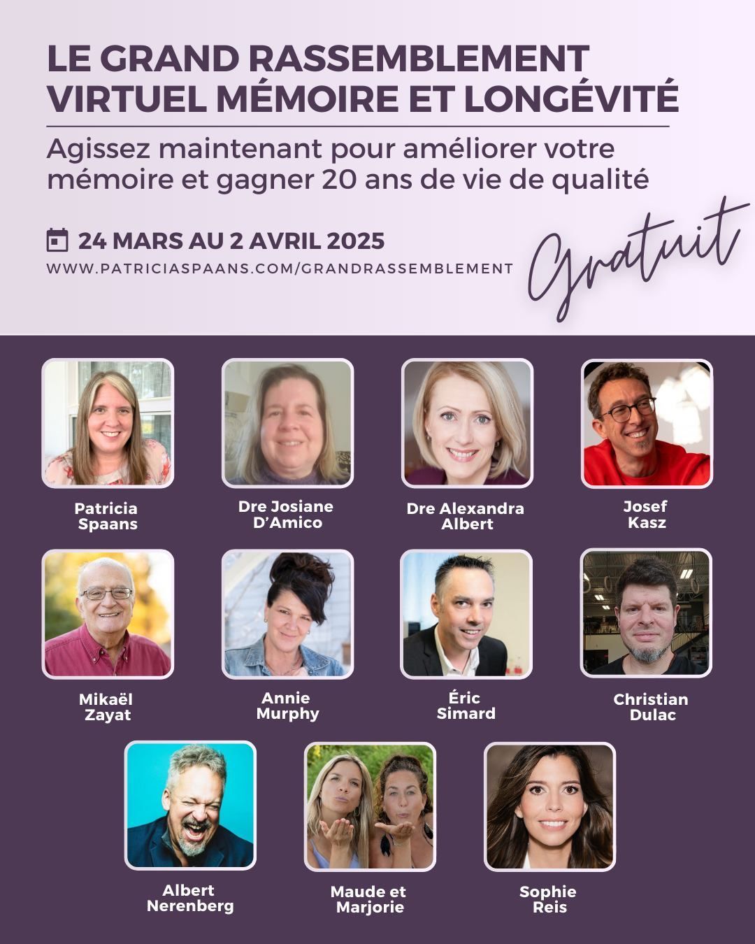 Le grand rassemblement mémoire longévité