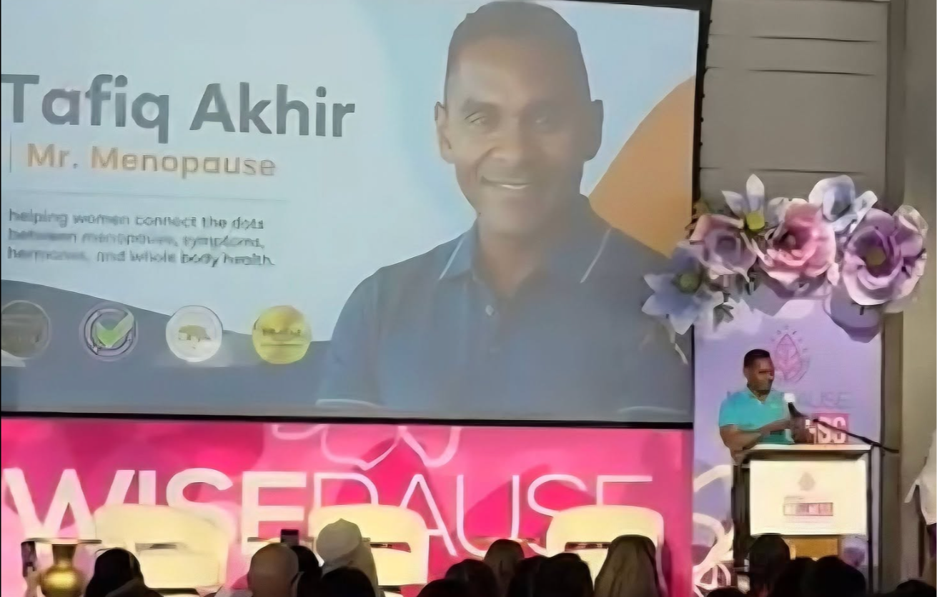 Tafiq Akhir speaking at the WisePause Wellness Summit