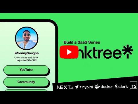 🔴 Lets build a Linktree SaaS with NEXT.JS 15 (Tinybird Analytics, Clerk Billing, Docker, TypeScript)
