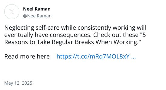 Neglecting self-care while consistently working will eventually have consequences. Check out these 