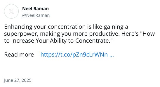 Enhancing your concentration is like gaining a superpower, making you more productive. Here's 